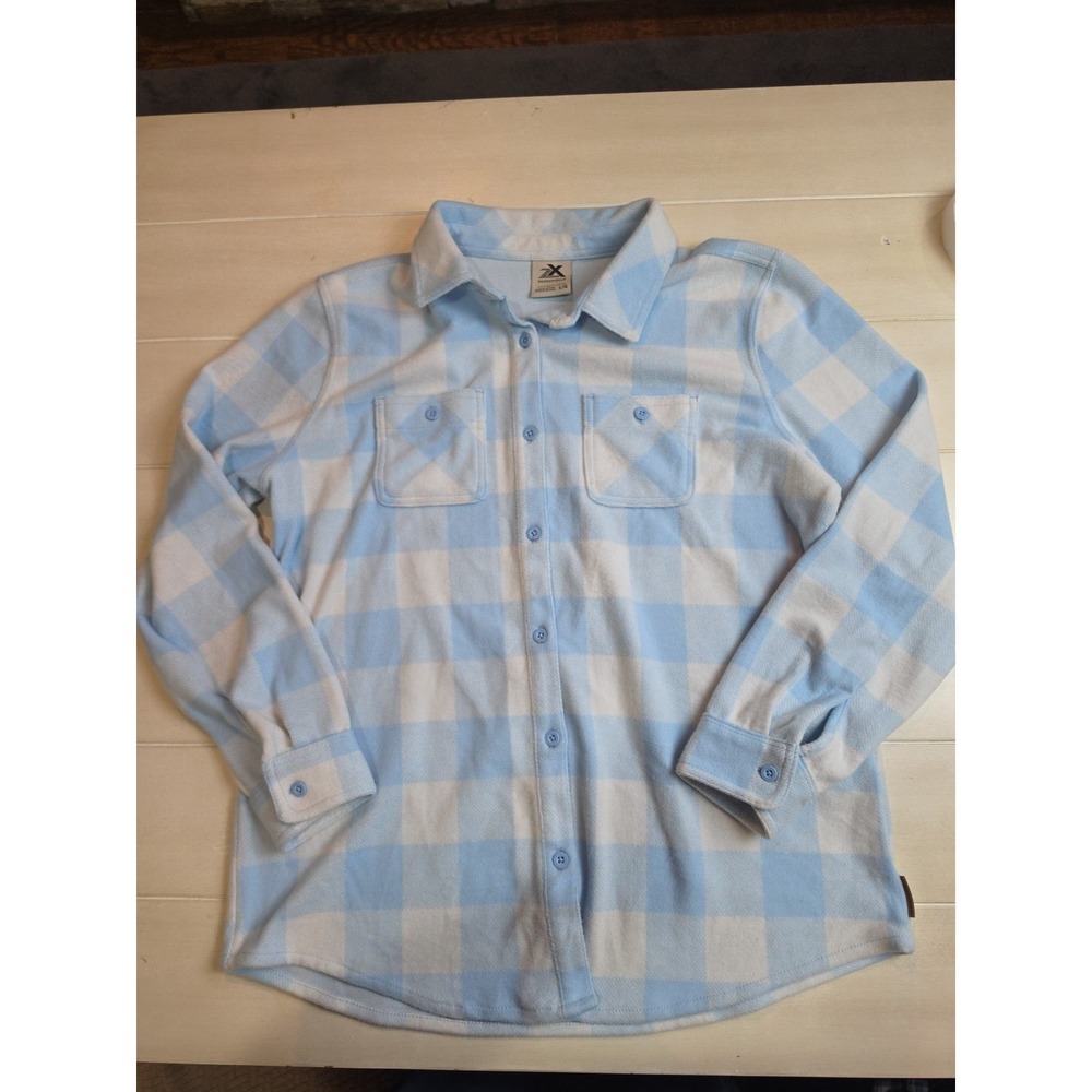 ZeroXposur Womens Size L Long Sleeve Button Up Soft Plaid Shirt